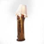 Artisan Wooden Lamp with Woven Macramé Shade – Organic Modern Design