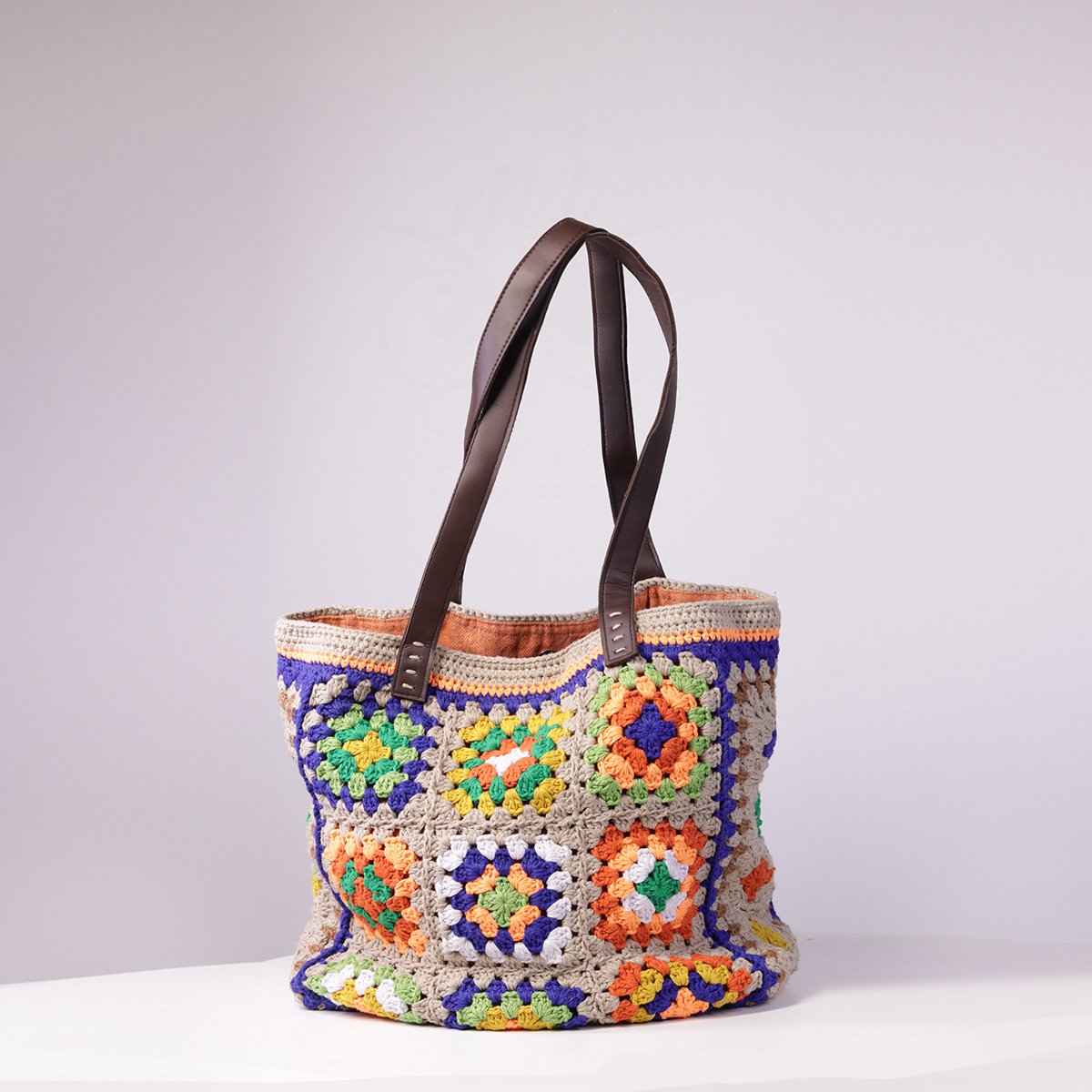 Handmade-Crochet-Granny-Square-Tote-Bag-with-Mandala-Design-Leather-Handles4