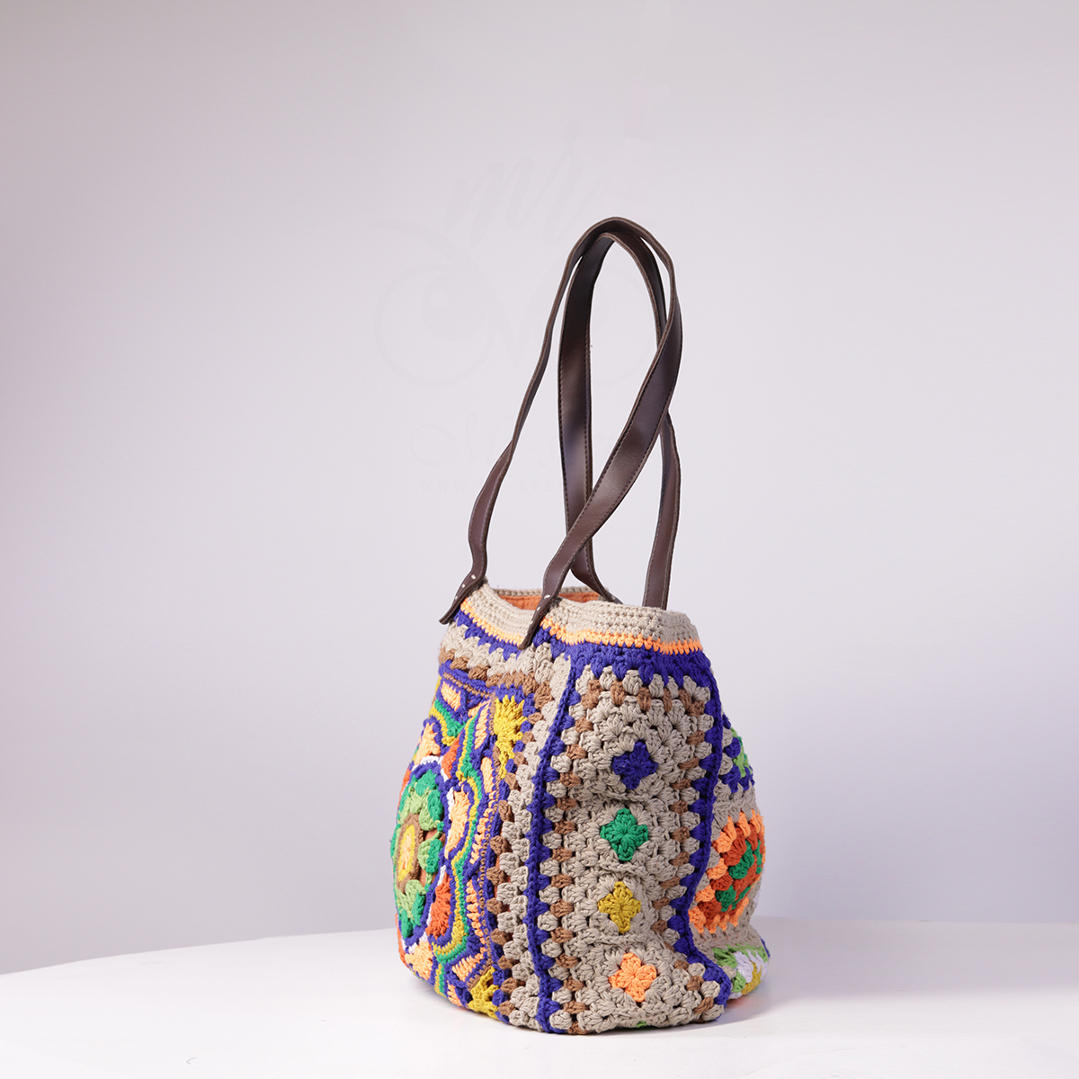 Handmade-Crochet-Granny-Square-Tote-Bag-with-Mandala-Design-Leather-Handles6