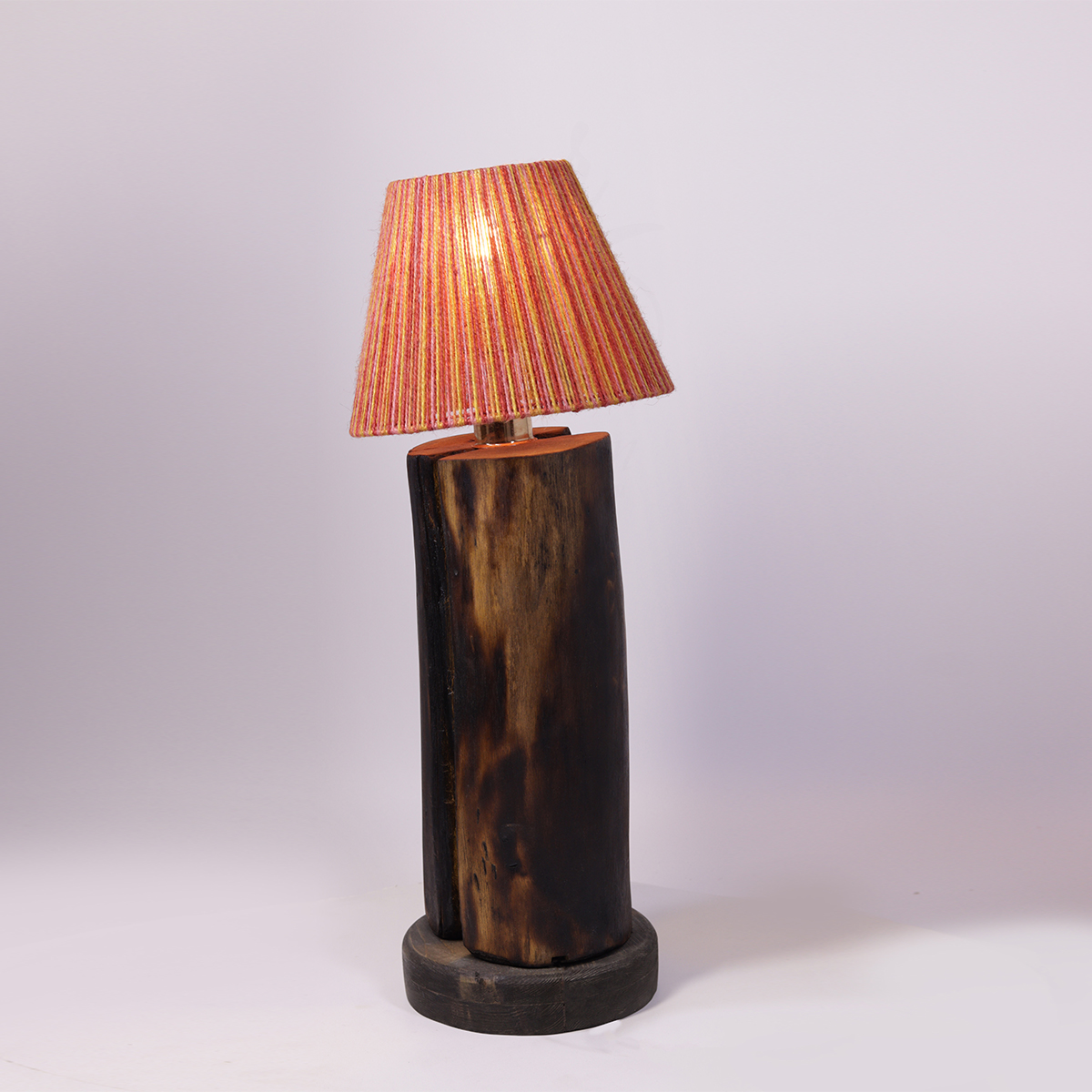 Handmade-Wood-Base-with-Colorful-Yarn-Design–Rustic-Boho-Lighting