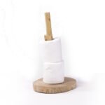 Natural Wooden Paper Towel Stand – Unique Rustic Kitchen Stand