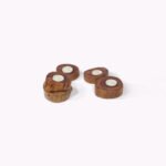 Set of 5 Rustic Live Edge Wood Slice Tea Light Candle Holders