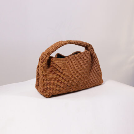 Darryl Tawny Crochet Handbag – Handmade Woven Shoulder Bag & Summer Beach Purse