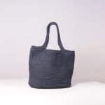 Handmade Crochet Tote Bag - Scandinavian Style Knitted Shopper in Neutral Earth Tones