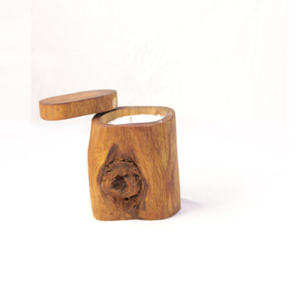 Handmade Natural Wooden Candle with Elegant Lid – One of a Kind Decor Piece