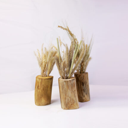 Handcrafted Natural Wooden Vase  Elegant Boho Decor for Modern Homes