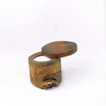 Handmade Solid Wood Candle Holder with Wooden Lid