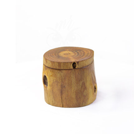 Natural Wooden Candle with Lid – Handmade Rustic Wooden Candle Holder