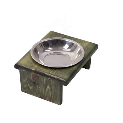 Elevated Handmade Wooden Cat Feeder - Ergonomic Raised Pet Bowl Station