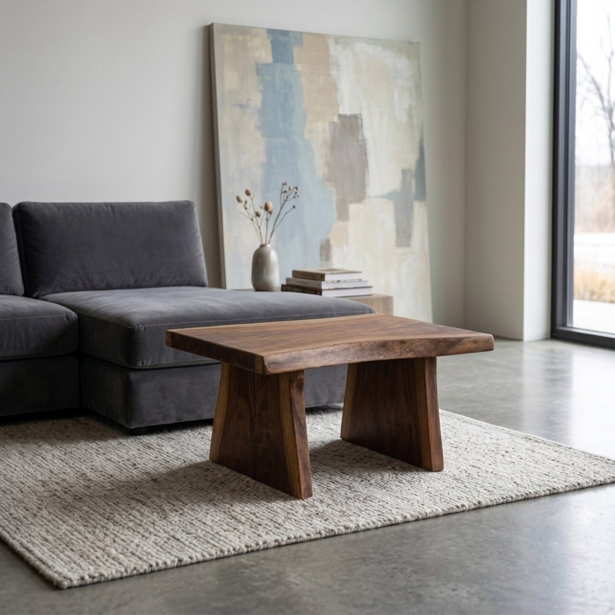 Handcrafted-Live-Edge-Natural-Solid-Wood-Table–Bench