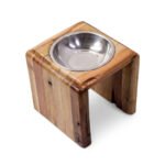 Handmade Wooden Elevated Cat Bowl Stand – Ergonomic Pet Feeder