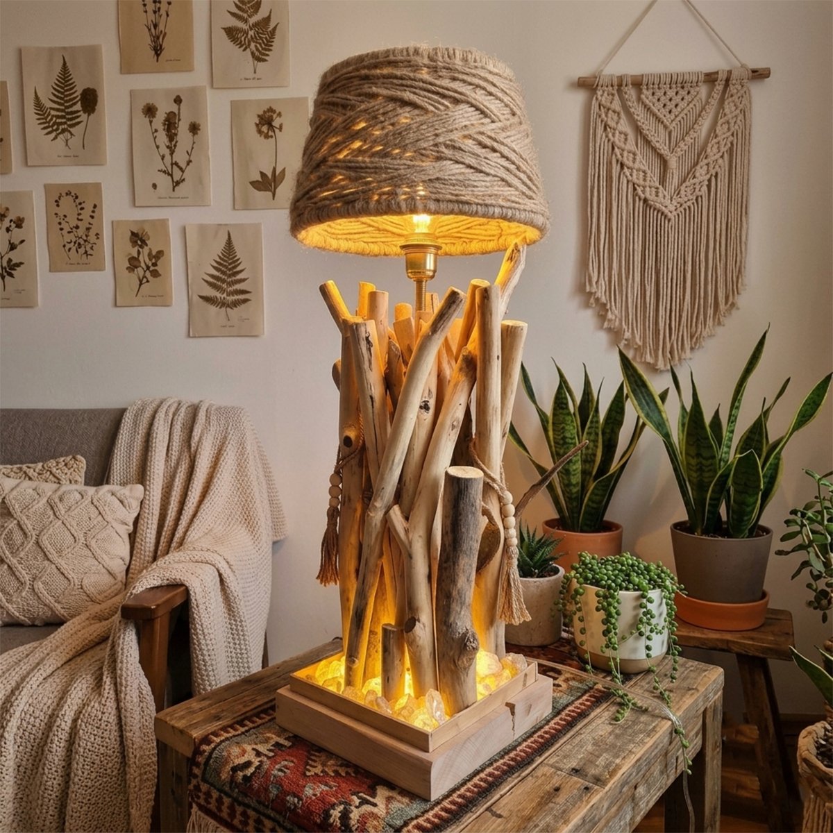 Rustic-Bohemian-Wooden-Desk-Lamp-with-Ambient-White-Stone-Base-Lighting—one-piece