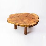 Solid Wood Slab Coffee Table - Live Edge Boho Rustic Design