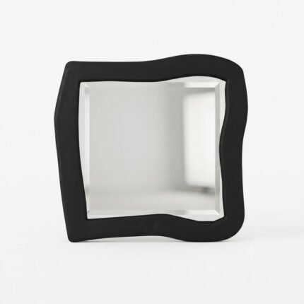 Handmade Organic Boho Wall Mirror with Black Frame