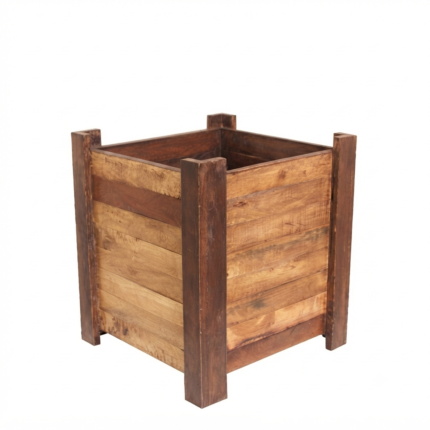Handcrafted Rustic Wooden Square Planter