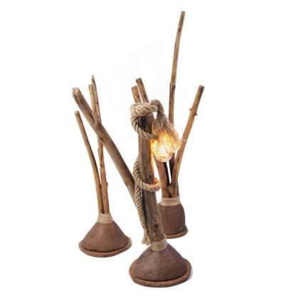 Natural Wood Rustic Table Lamp