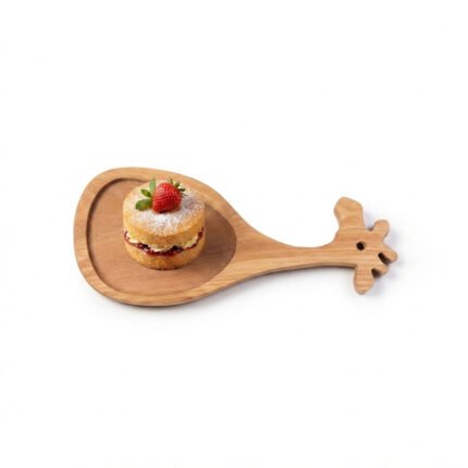 Handmade Wooden Serving Tray – Creative Drumstick Design (35x15 cm)
