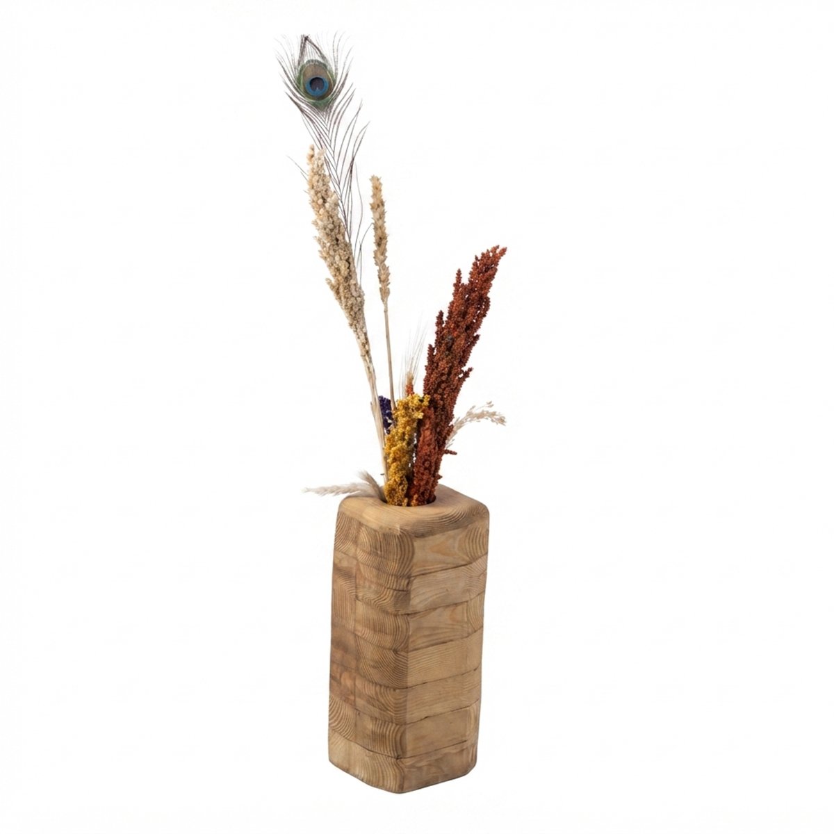 Boho-Handmade-Recycled-Wood-Vase