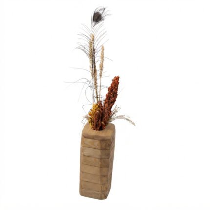 Boho Handmade Recycled Wood Vase