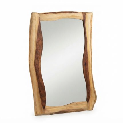 Live Edge Sheesham Wood Wall Mirror - One Piece