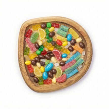 Round Wooden Serving Plate Made of Natural Mosky